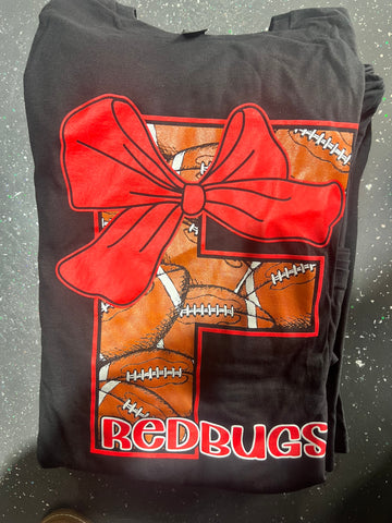 Redbugs bow black tee football 215