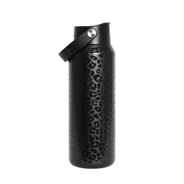 Core Insulated Leakproof Bottle w/Handle 40oz - Black Leopard