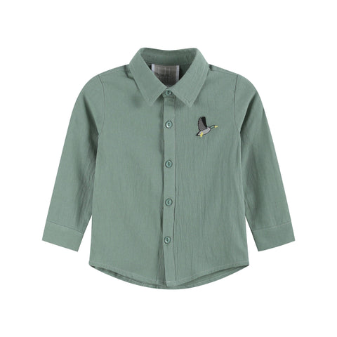 Sage Green Mallard Boys Dress Shirt