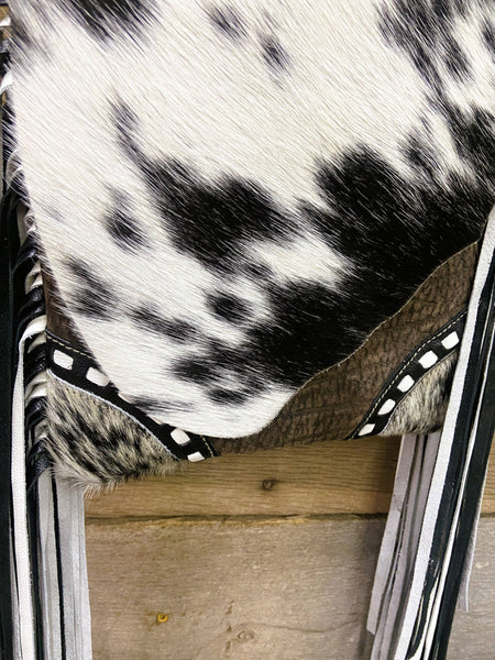 Cowhide Fringe Western Bag Purse Crossbody Myra
