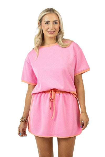 Pink and Orange Skirt and Top Set: