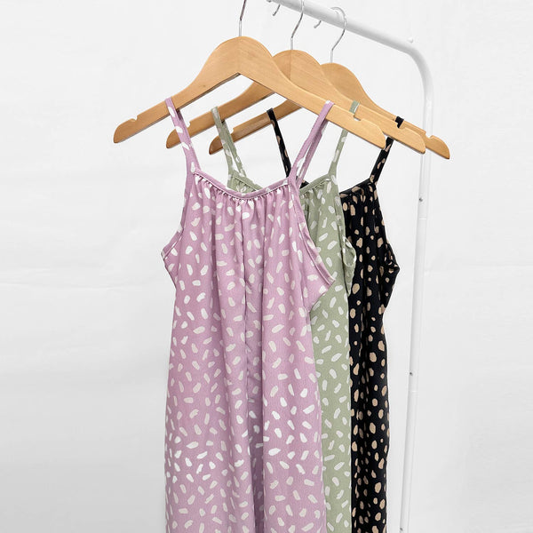 Asymmetrical Hem Animal Pattern Jumpsuit /Overall: Lavender