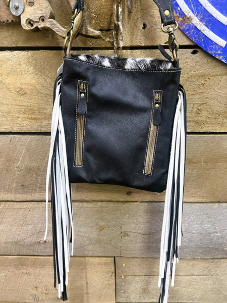 Cowhide Fringe Western Bag Purse Crossbody Myra