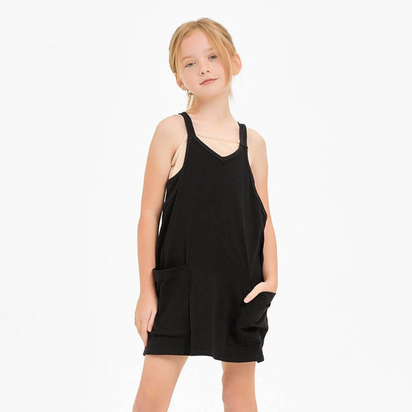 Relaxed Tank Dress with Built-In Romper Lining: Blue Aqua