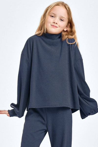 Corduroy Brush Mock Neck Sweater: Masala Pink