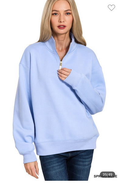 Fleece half zip sweatshirt