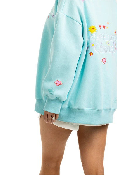 Make Heaven Crowded Wholesale Mockneck Pullover: Light Blue / M