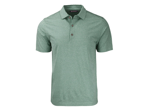 Cutter & Buck Forge Eco Heather Stripe Recycled Mens Polo: College Purple Heather