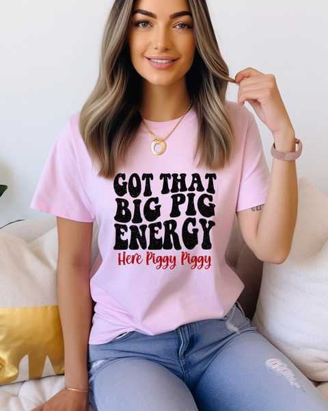 Got That Big Pig Energy Adult Arkansas Tee: Cement Triblend