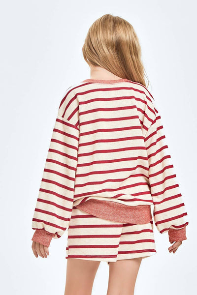 Stripe French Terry Sweatshirt: Off White