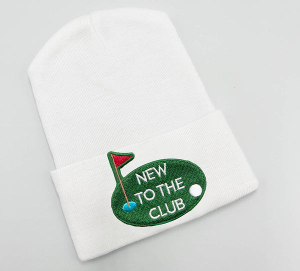 New to the Club Newborn Boys and Girls - Golf Baby Hat : Newborn