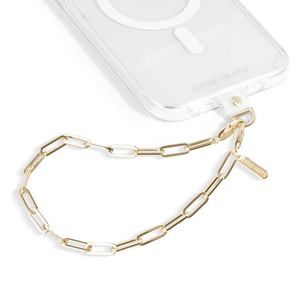 Chunky Chain Phone Charm Wristlet (Gold): Gold