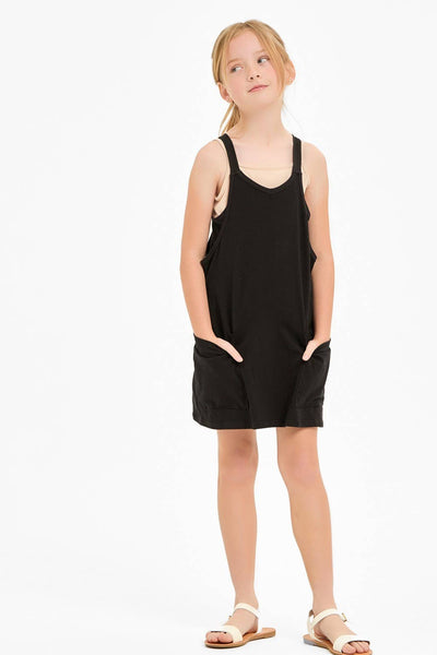 Relaxed Tank Dress with Built-In Romper Lining: Blue Aqua