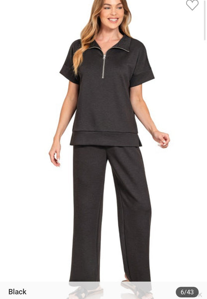 Scuba half zip pant set