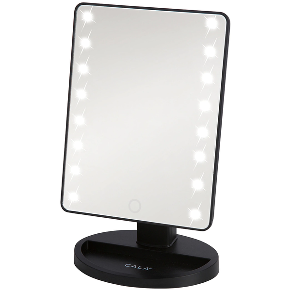 CALA LED Lights Vanity Portable Makeup Mirror: Black