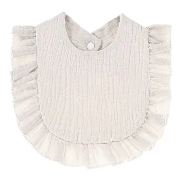 Muslin Ruffle Toddler Bib ($4 ea) Baby Gift, Shower Gift: White
