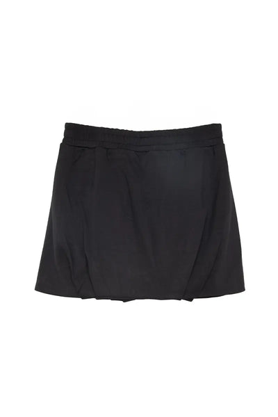 Black Scuba Bubble Mini Skirt: Black