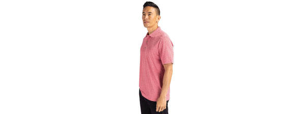 Cutter & Buck Forge Eco Heather Stripe Recycled Mens Polo: College Purple Heather