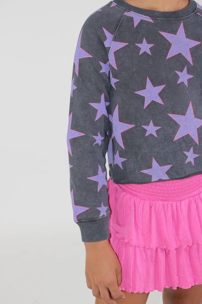 All Over Stars Sweatshirt - TWEEN GIRLS