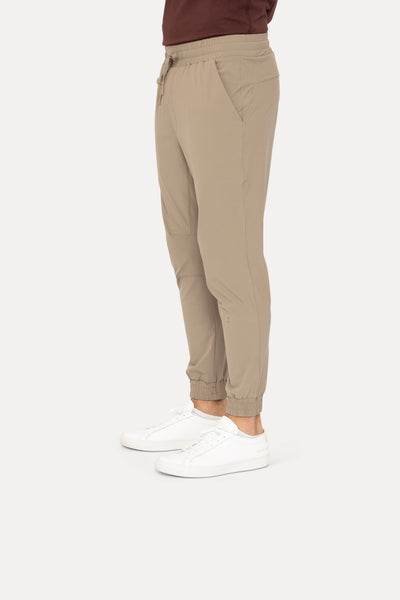 High-Waisted Zip-Up Ankle Joggers: BLACK