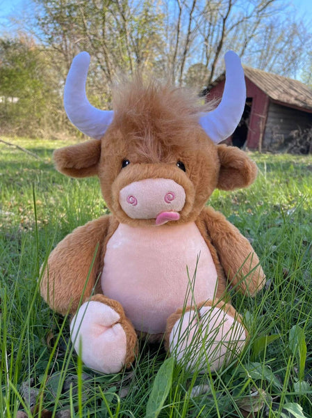 Highland Cow with removable stuffing pod