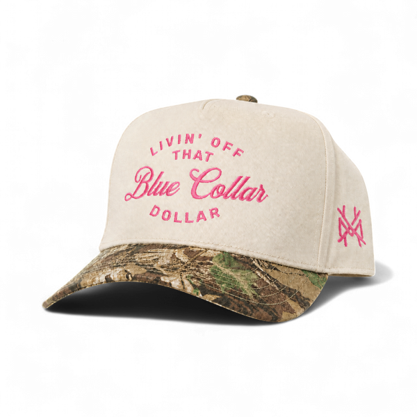 Blue Collar Dollar Trucker Hat: Retro Bottomland/Natural