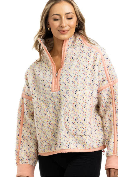 Confetti Print Women's Pullover Jacket: