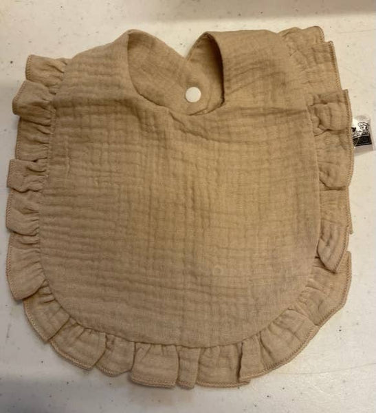 Muslin Ruffle Toddler Bib ($4 ea) Baby Gift, Shower Gift: White