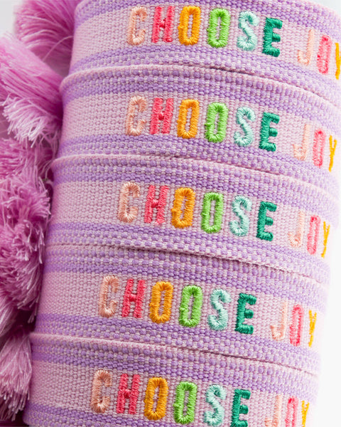 Colorful Embroidered Bracelets: Blush | Be Kind