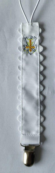 Pacifier Clip, Monogram-able Assorted Colors: Cream