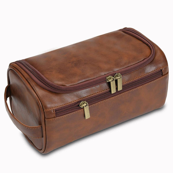 RETRO TRAVEL LEATHER COSMETIC COFFEE