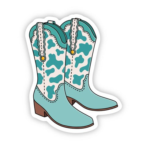 Teal Cowboy Boot Sticker