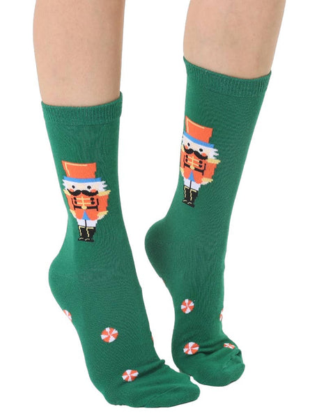 3D Packaged Crew Socks - Holiday - Nutcracker - Green