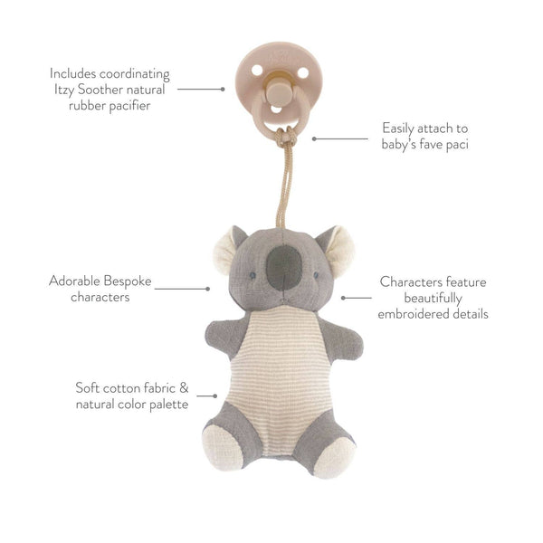 Bitzy Pal Natural Rubber Pacifier & Stuffed Animal: Bunny