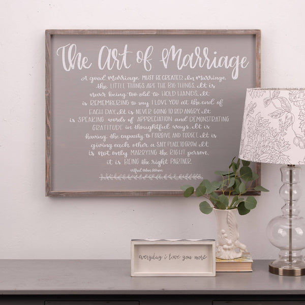 The Art of Marriage Large Framed Board: 33 x 25.5 x 2 / 1 / 35101716