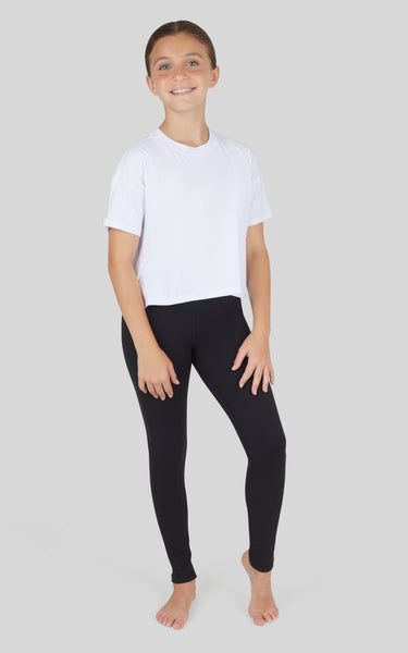 Girls Super Soft T Shirt, Leggings, Flare - 3 PCS SET: HTR.GREY/ROSE VIOLET/BLACK