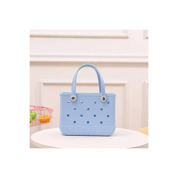 Mini Kid Beach Waterproof Rubber Jelly Tote Bag: GREEN