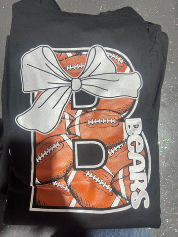 Bears bow black tee football 215