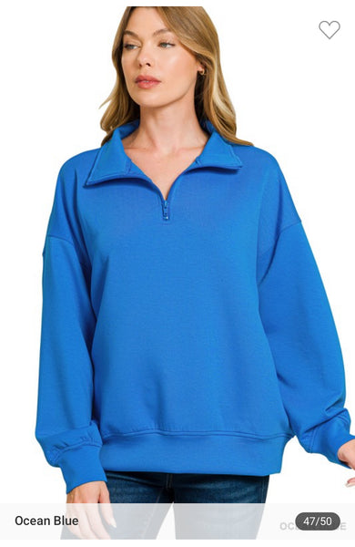 Scuba half zip pullover