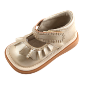 Molly Ruffle Mary Jane - Girls Toddler Squeaky Shoes: pewter