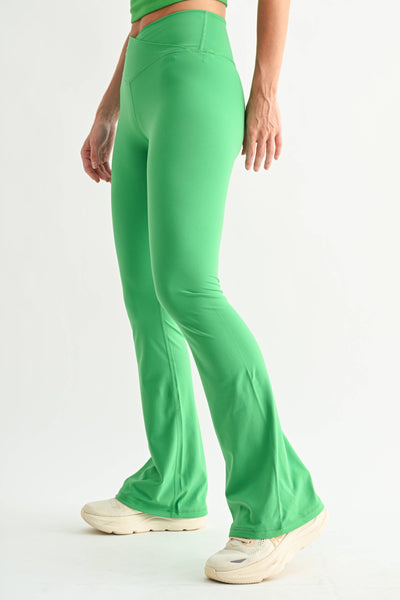 Venice Crossover Waist Yoga Pants: BLACK