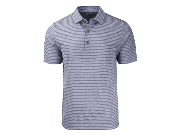 Cutter & Buck Forge Eco Heather Stripe Recycled Mens Polo: College Purple Heather