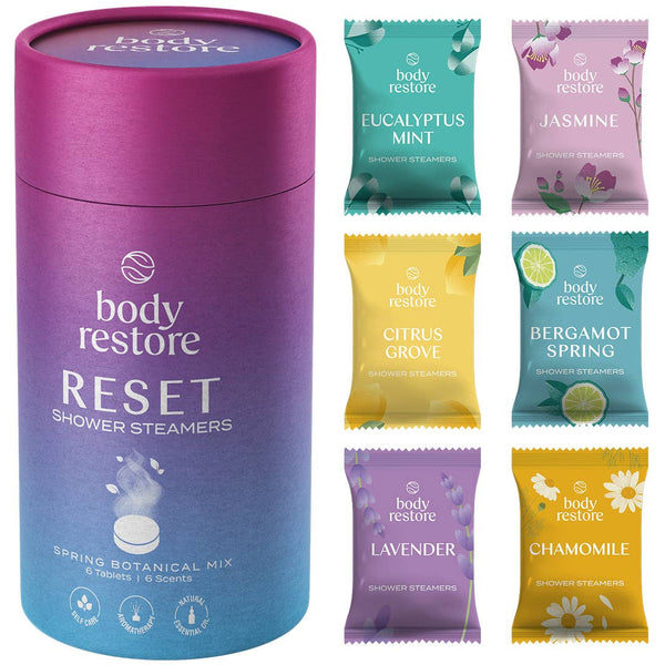 Body Restore Shower Steamer Aromatherapy Tube Pack of 6 : Eucalyptus & Mint