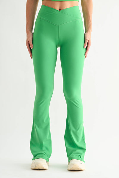 Venice Crossover Waist Yoga Pants: BLACK