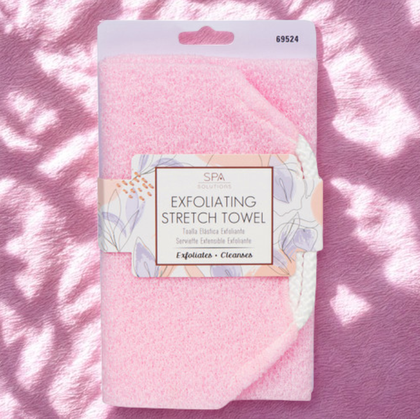 CALA Exfoliating Stretch Shower Exfoliating Towel: Pink