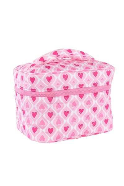 Light and Hot Pink Hearts Makeup Travel Bag: Light Pink