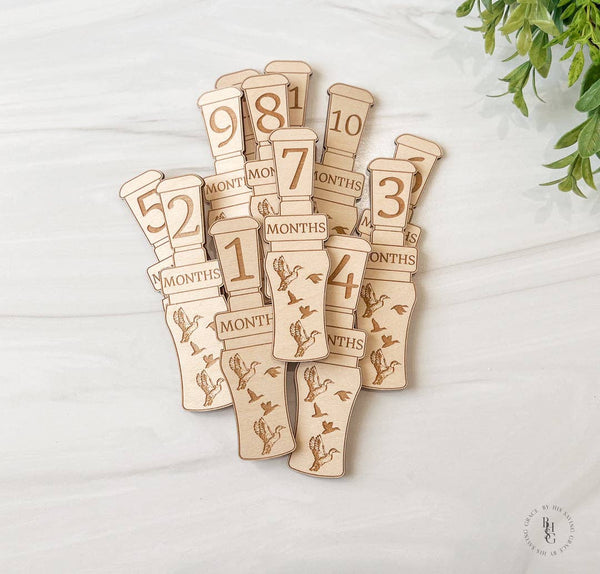 Duck Call Monthly Milestones Markers For Baby Photos