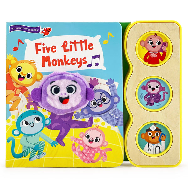 Five Little Monkeys 3-Button Sound with Puppet Board Book