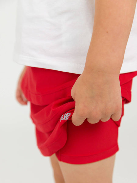 Girls Red Tiered Active Skort: Red