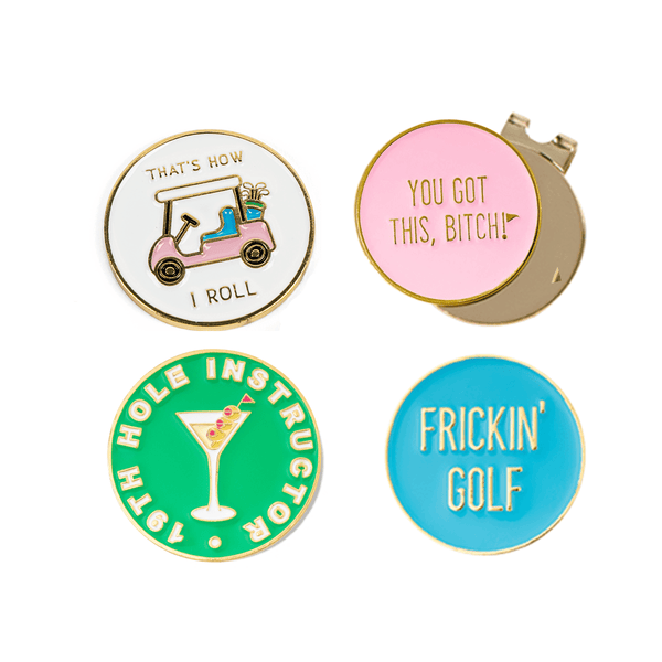 Sassy Women's Golf Ball Marker Collection (set of 4) with Hat Clip